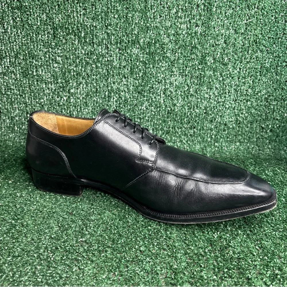 Santoni Men's‎ US Sz 12.5 EE Black Leather Derby Shoes Made In Italy MSRP $1000+